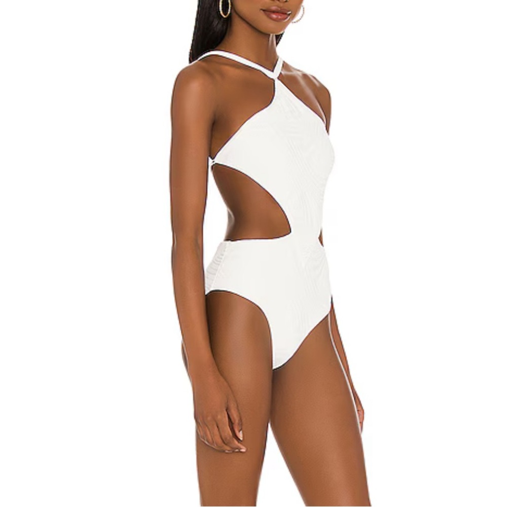 ELLA Sabath One Piece Swimsuit Waist Cutout Monokini Halter Strap